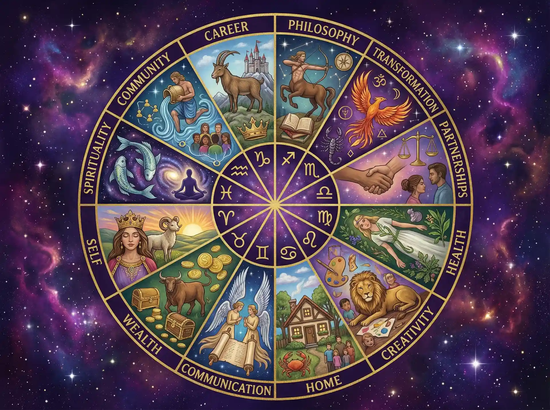 十二宫位解析 - 香焦视频 | 占星学知识